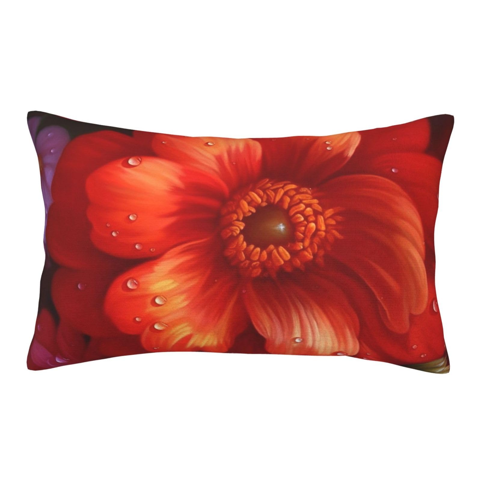 Velvet Pillowcases 16"x24" Ultra Soft Breathable Pillow Cases, Luxury Fuzzy Throw Pillow Covers with Zipper, Flower Pillow Shams All Seasons Decorative Cushion Cases for Couch