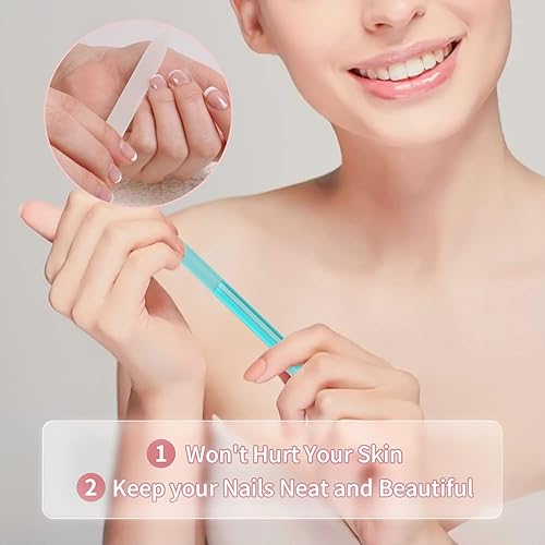 Miniatura 5 de Juego de 3 herramientas de cristal para quitar cutículas, lima de uñas, removedor de cutículas, juego de herramientas de cristal de doble cara con