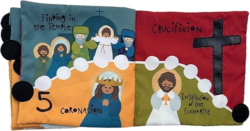 Miniatura 6 de Libro silencioso de rosario para bebés y niños pequeños, explora los misterios del rosario a través del juego, aprendizaje sensorial interactivo