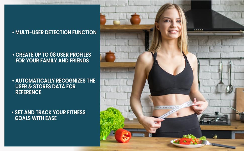 Image of Eagle Bluetooth Weighing Scale for Body Weight with 180kg Capacity, Accuracy 100g, BMI Digital Weight Machine with Body Fat Analyzer & Body Composition Monitor Sync with Mobile App (Black)