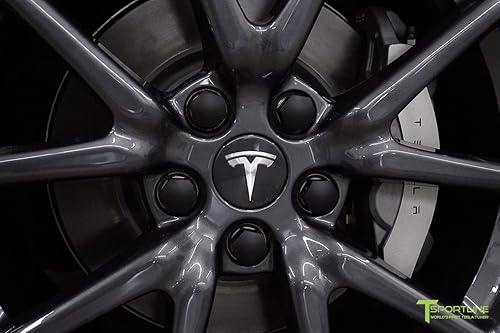 Miniatura 4 de T Sportline Tesla Model 3 - Juego de tapa central gris para rueda, se adapta a ruedas con cubiertas aerodinámicas quitadas