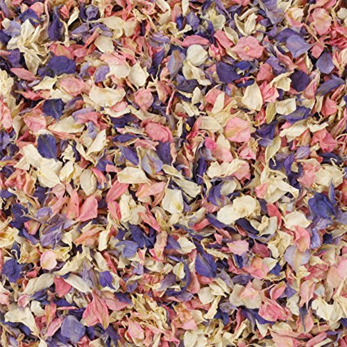 Price comparison product image 1 Litre Naturally Dried Mixed Delphinium Petal Wedding Confetti by Kellys Weddding World