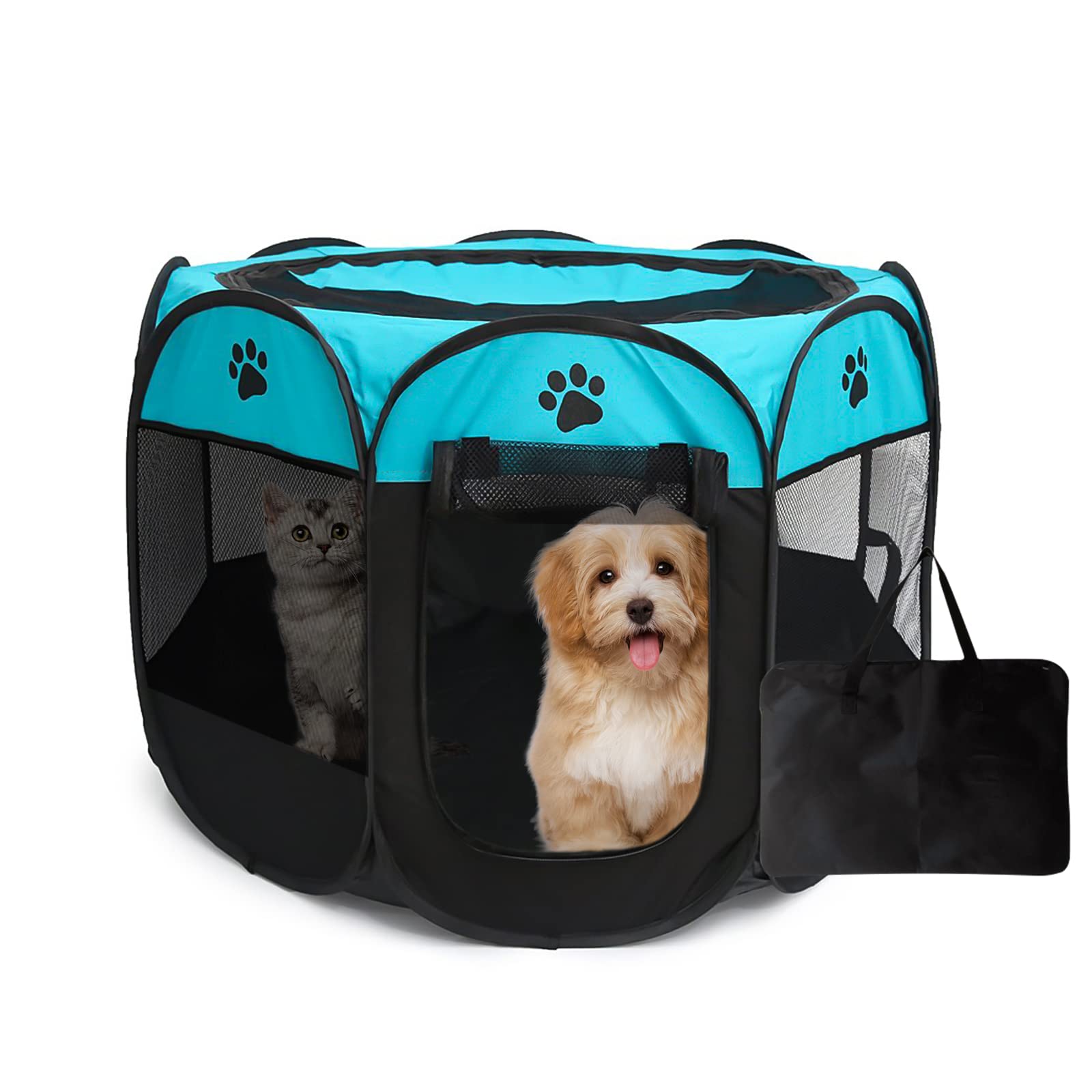 Faltbares Haustier-Laufgitter – 73,7x73,7x43,2 Cm, Pop-Up, Für Hunde, Katzen, Kleintiere, Innen & Außen