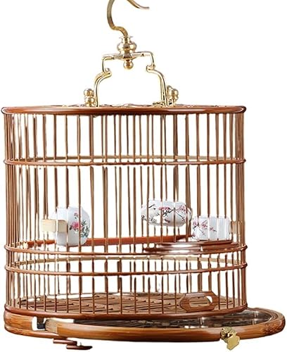 鳥かご、バードケージ、鳥ケージ、 吊り下げ鳥かごお手入れ簡単引き出し付き丸型鳥かご