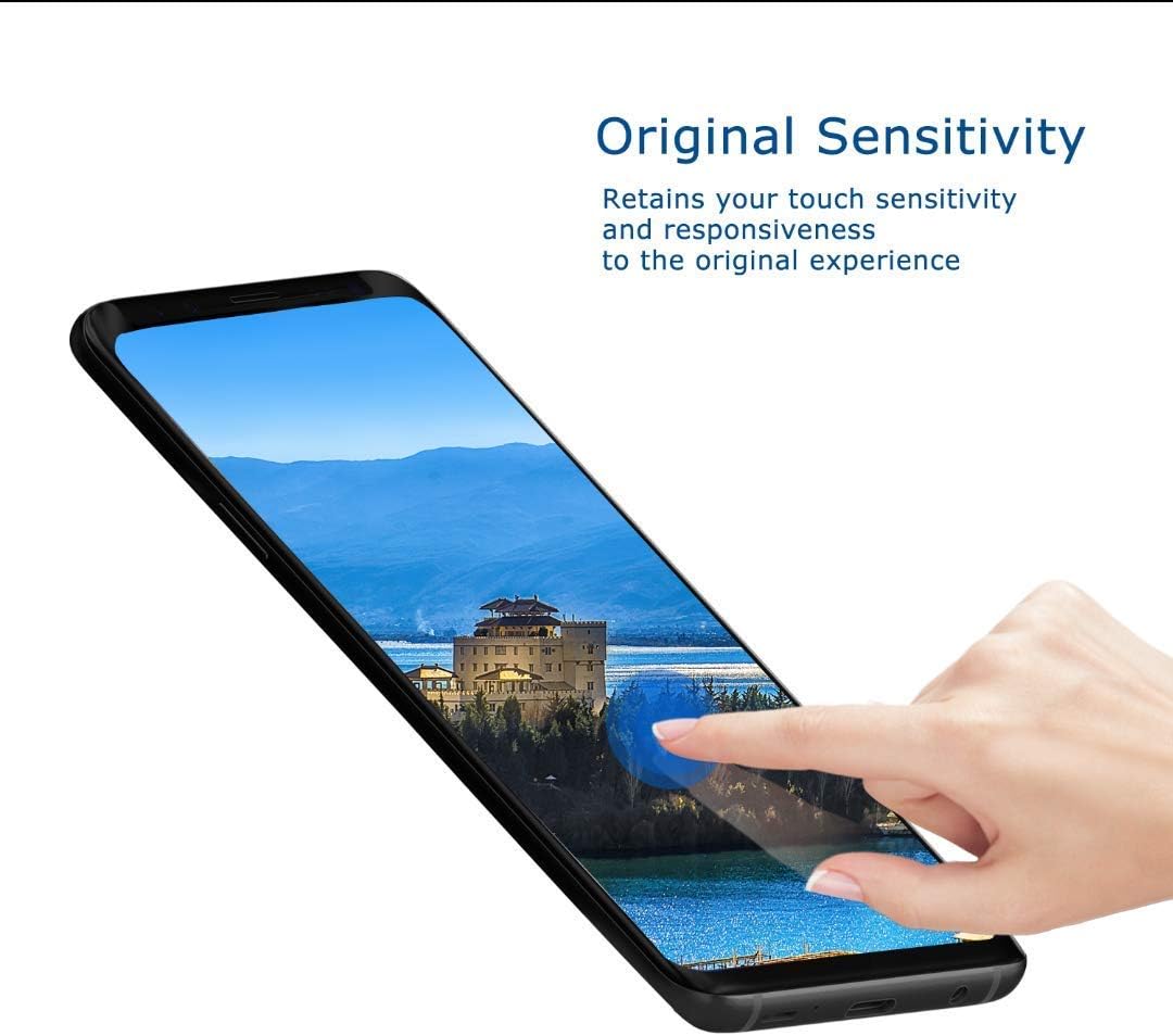 [2 Pack] KZLVN HD Galaxy S9 Plus Screen Protector, Bubble-Free Anti Fingerprint 3D Curved Case Friendly Full Coverage 9H Hardness Compatible Samsung Galaxy S9 Plus