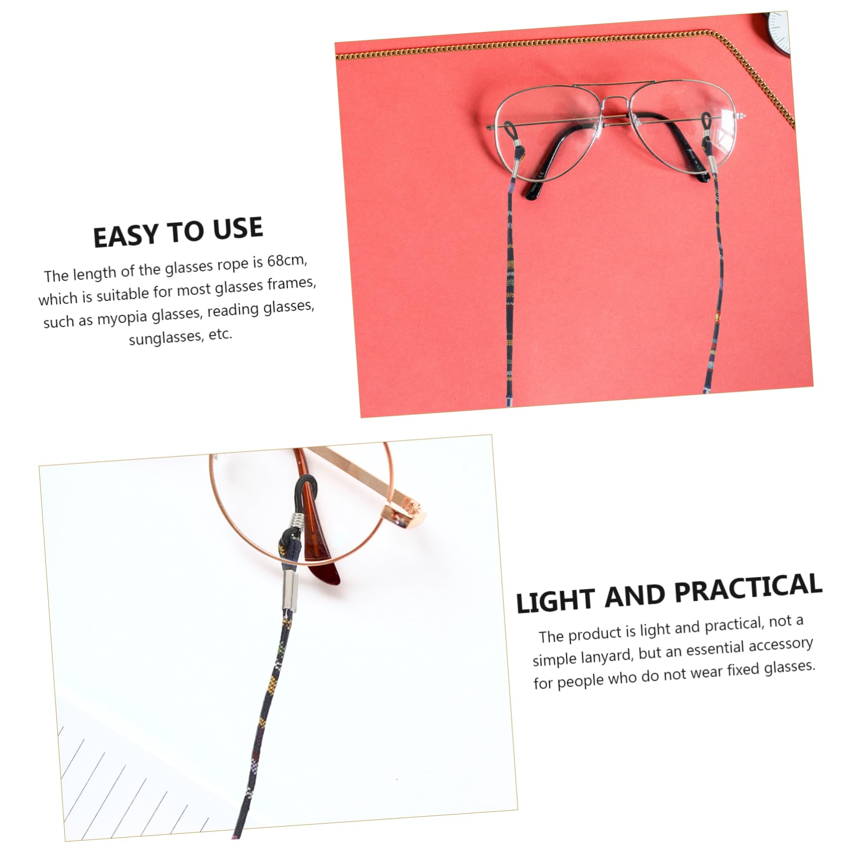 Brille Seil Hängende Kette Langlebige Seile Zum Aufhängen Von Brillen Brillenketten Zum Aufhängen Brillenkette Zum Aufhängen Glashaltekette Polyester Baumwolle 14st