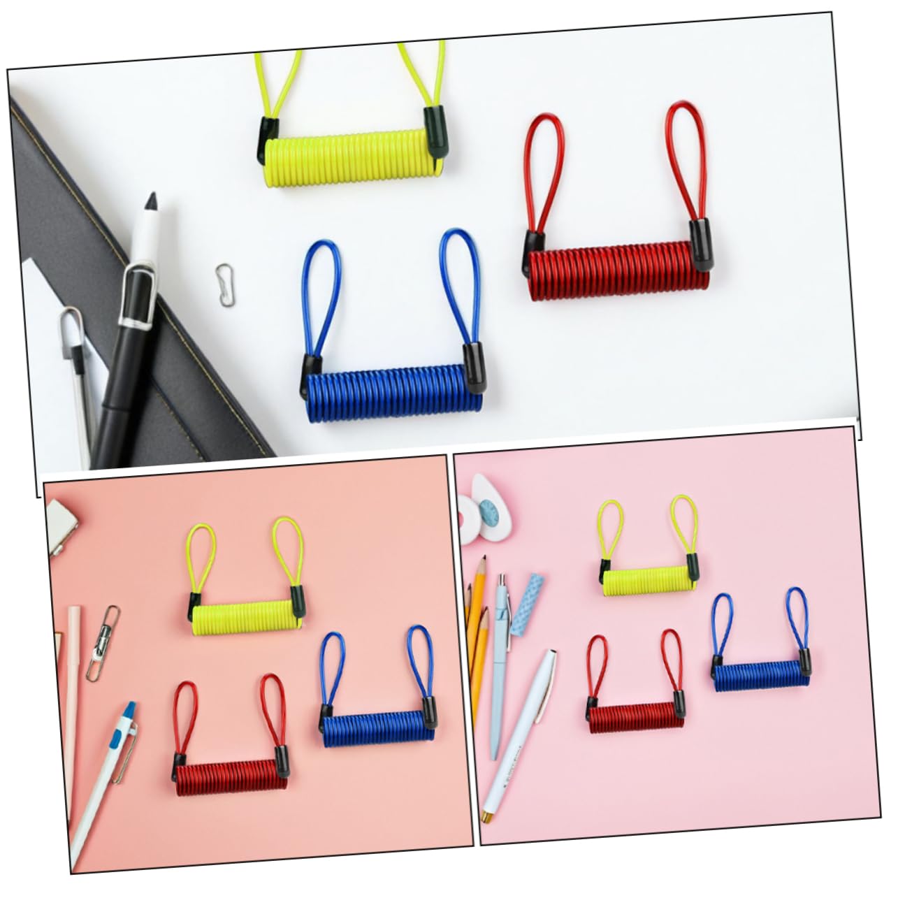 Cavo di Promemoria Blocca Disco Bici 3 Pezzi in Pvc | Uso Versatile, Indicatore di Sblocco, per City Commuting e Uscite in Campagna