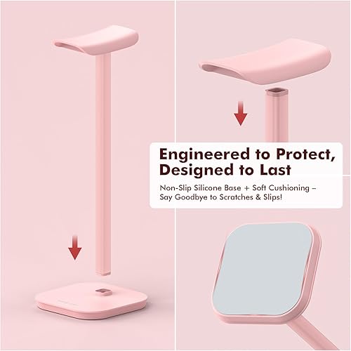 Miniatura 5 de Soporte para auriculares, soporte para auriculares de escritorio, soporte de aluminio para auriculares para sostener auriculares como Airpods Max,