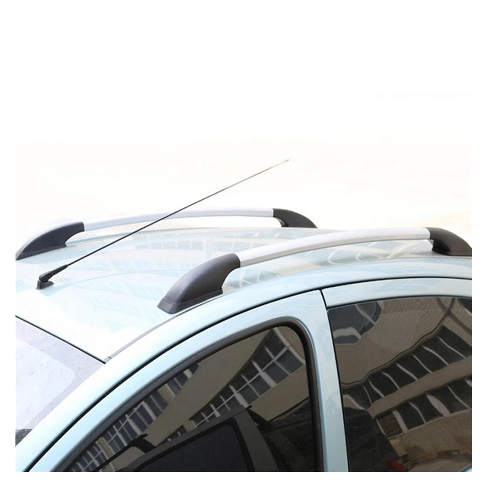 Portapacchi Decorativo In Alluminio Per Tetto Auto – Barre Perforate Da 1.2m, Montaggio Con Adesivo, Solo Estetica (Nero)