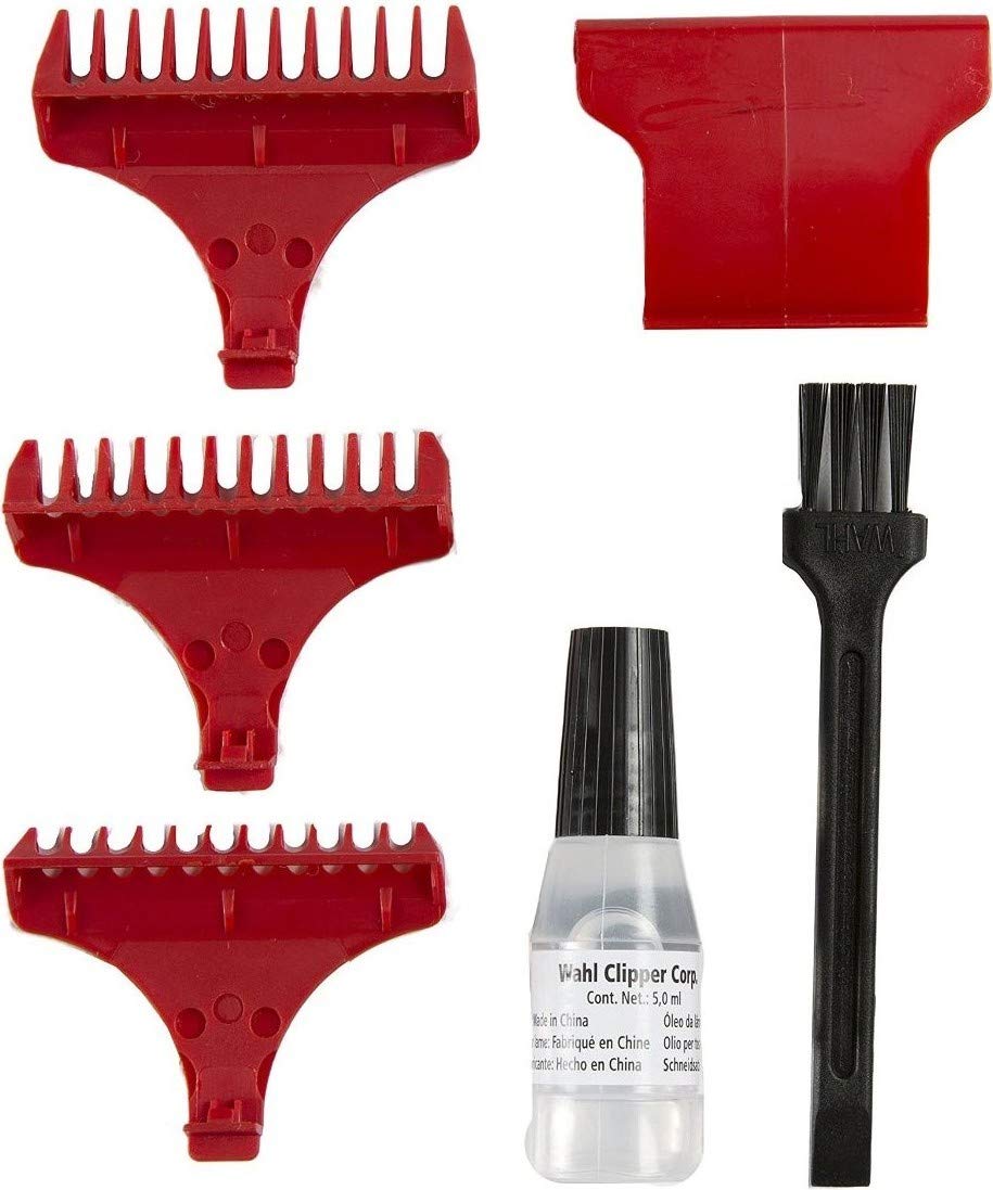 Wahl Wide Detailer, Trimmer mit extra breiter T-Klinge, Chrom/Burgundy