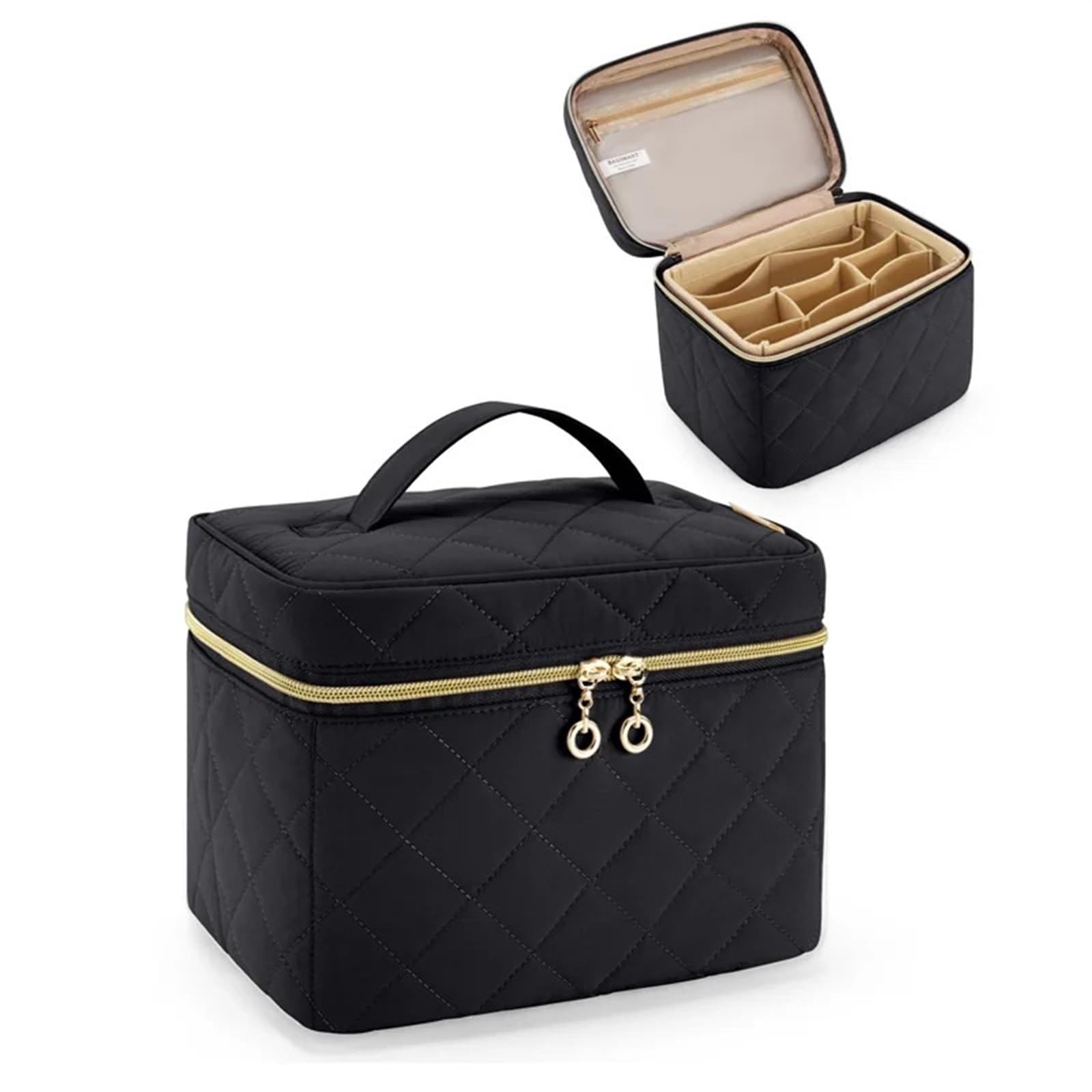 Neceser de Viaje para Mujer Neceser de Maquillaje, Estuche Organizador con Inserto Desmontable, Neceser Viaje Grande for cosméticos, Esencial for Mujer(Pink)