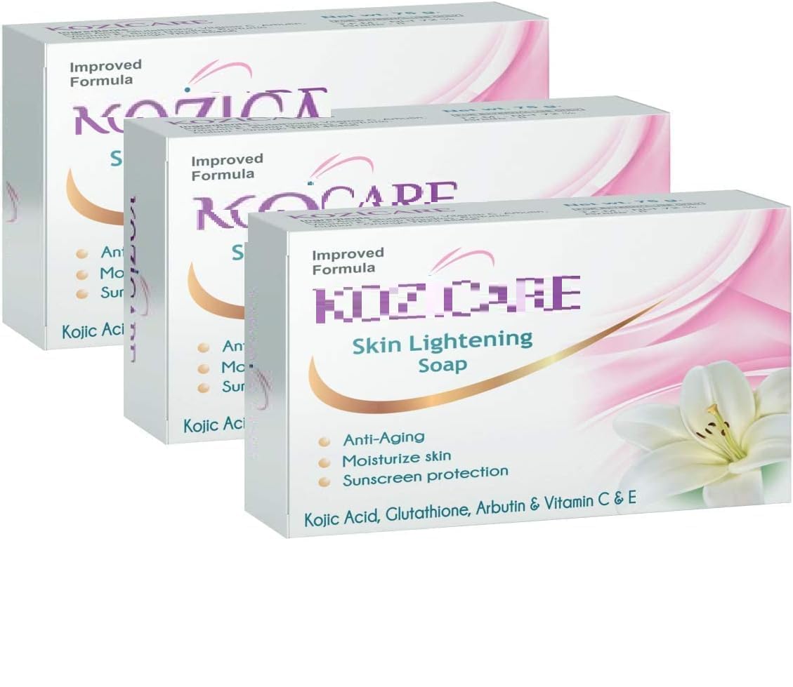 Kozicare Skin Lightening Soap with Kojic Acid, Glutathione & Arbutin - 75g (Pack of 3)