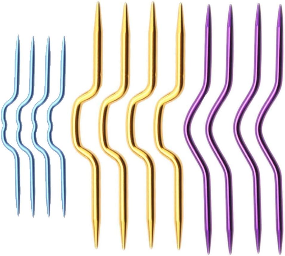 12 Pieces Knitting Cable Needle Crooked Needle Twist Curved Hand Knit