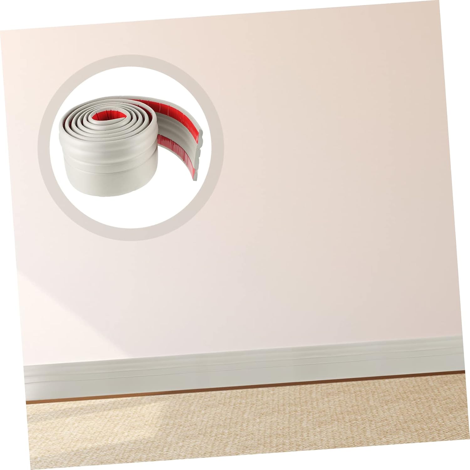 UPKOCH 1roll Self-Adhesive Peel and Stick Baseboard Trim Flexible Molding for Wall and Floor Decoration Grey Foam Trim for Living Room Kitchen Bedroom and Bathroom