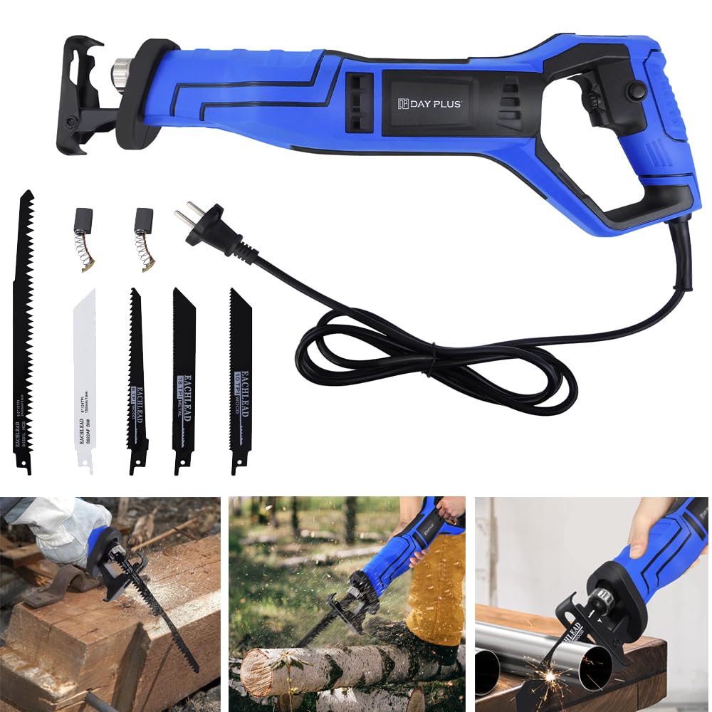 Sierra de sable eléctrica, 900 W, sierra de sable profesional, con 5 hojas, madera, metal, prescripción, sierra de mano, profundidad de corte máx. 160 mm