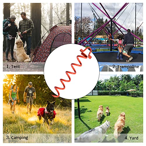 Amofy Dog Tie Out Cable And Stake No Tangle Ground Anchor Stake Heavy Spiral Dog Yard Stake And Leash For Large Dogs Up To 125 Lbs With 10Ft Dog Leash For Outside Yard Camping Park Or Beach #TOP6