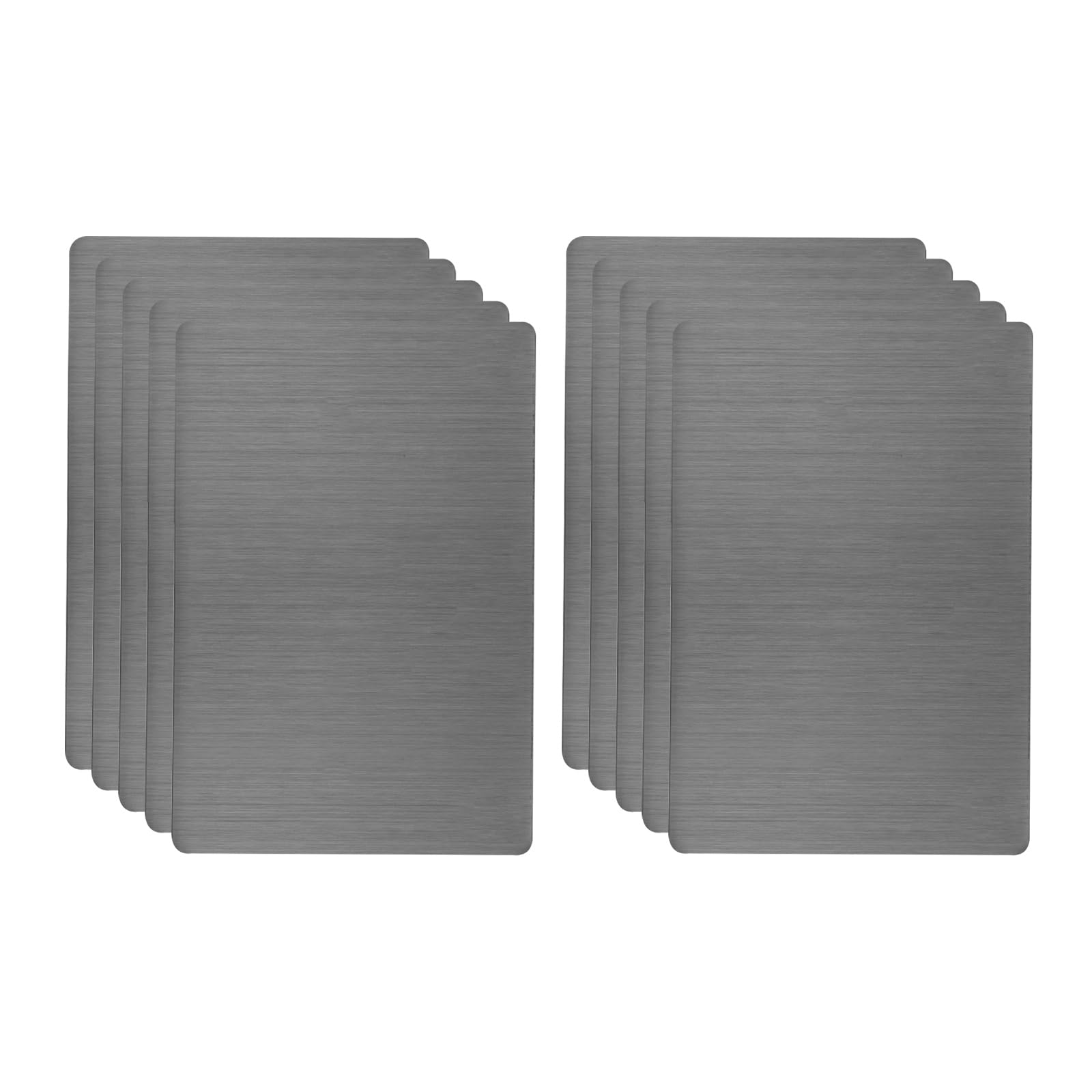 sourcing map 10pcs Metal Business Card Blanks, 66mm x 45mm x 0.4mm Stainless Steel Engraved Metal Business Visiting Name Cards for House Office DIY Gift Invitation(Black, Brushed)