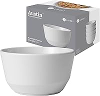 Vista 11 de Libbey Austin - Juego de 4 cuencos de ensalada de porcelana de 28 onzas, color azul basalto