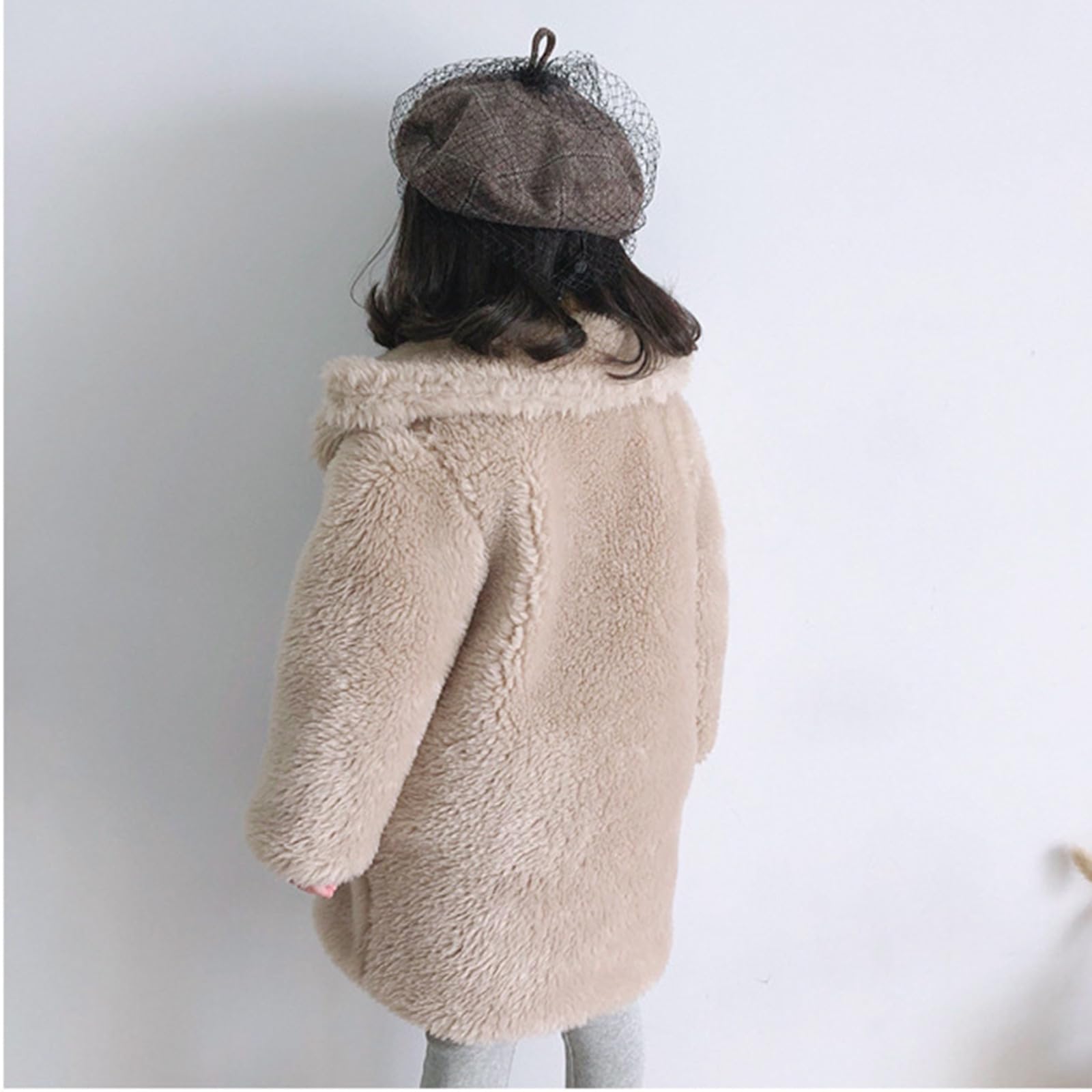 Abrigo para niñas pequeñas, chaqueta gruesa a de viento de invierno, chaqueta de abrigo con botones de forro polar cálido para niños Abrigo Mujeres