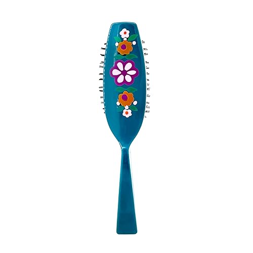 Miniatura 2 de Phillips Brush Cepillo de pelo con cojín de tamaño de bolso 3000 con diseño de flores, color verde azulado