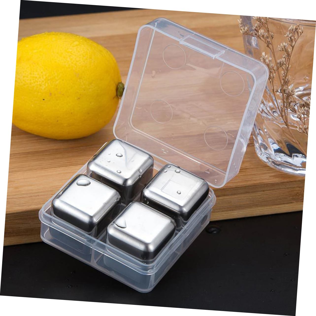 TOPBATHY 12piezas De Reutilizables De Inoxidable Para Whisky y Bebidas Set Estuche Enfriadores De Bebidas Sin Diluir Para y Cócteles