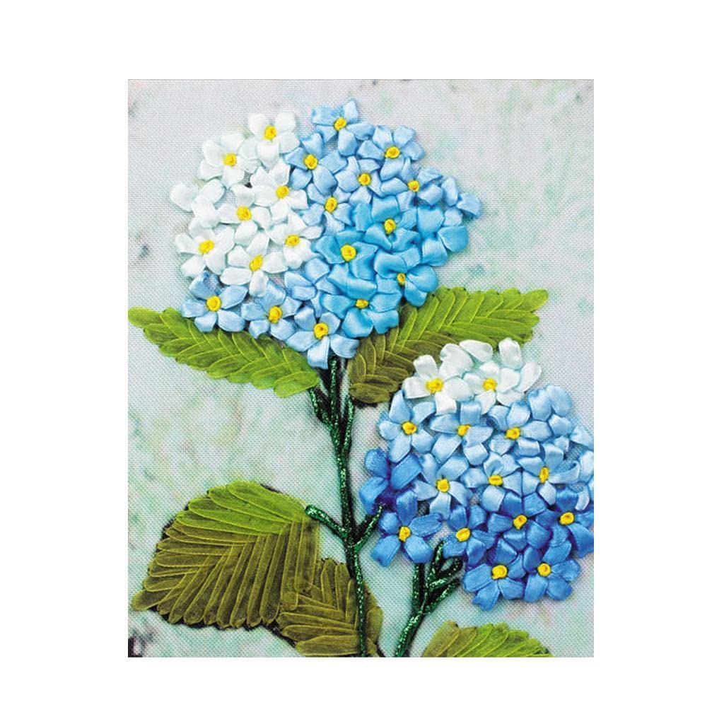 Ribbon Embroidery Kit for Beginner Blue Flower Pattern DIY Home Wall Decor |Crafts | Needlecrafts & Yarn | Embroidery & Cross Stitch | Hand Embroidery Kits | Ribbon Embroidery Kits-image-31