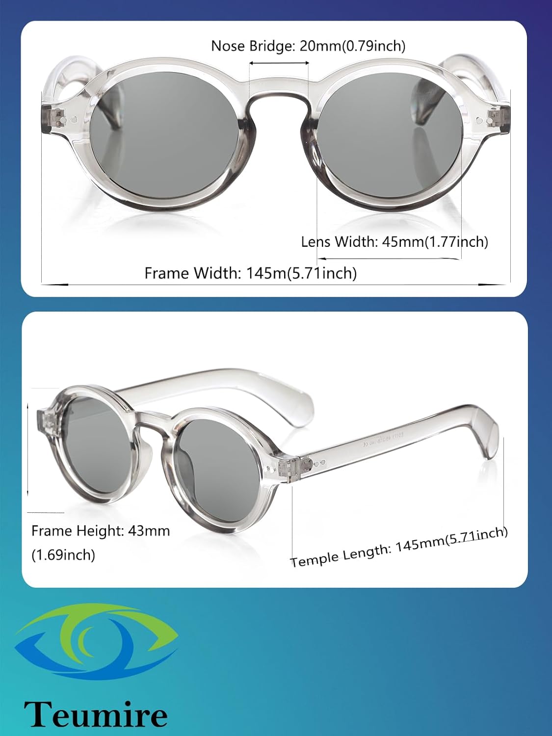 Trendy Round Polarized Sunglasses for Men Women Chunky Hippie Costume Sun Glasses 90s Circle Retro Style - Image 6