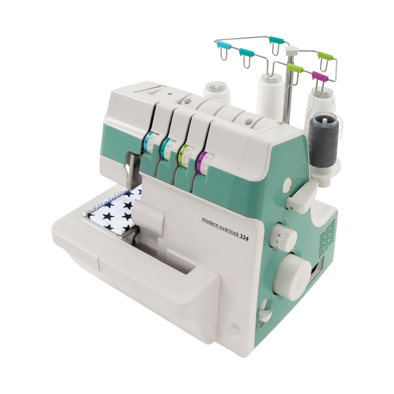 Serger Overlock Sewing Machine, 1200 Stitches Per Minute, 3-4 Thread Overlock with Differential Feed & LED Light, Aluminum Alloy Body for Various Fabrics, White