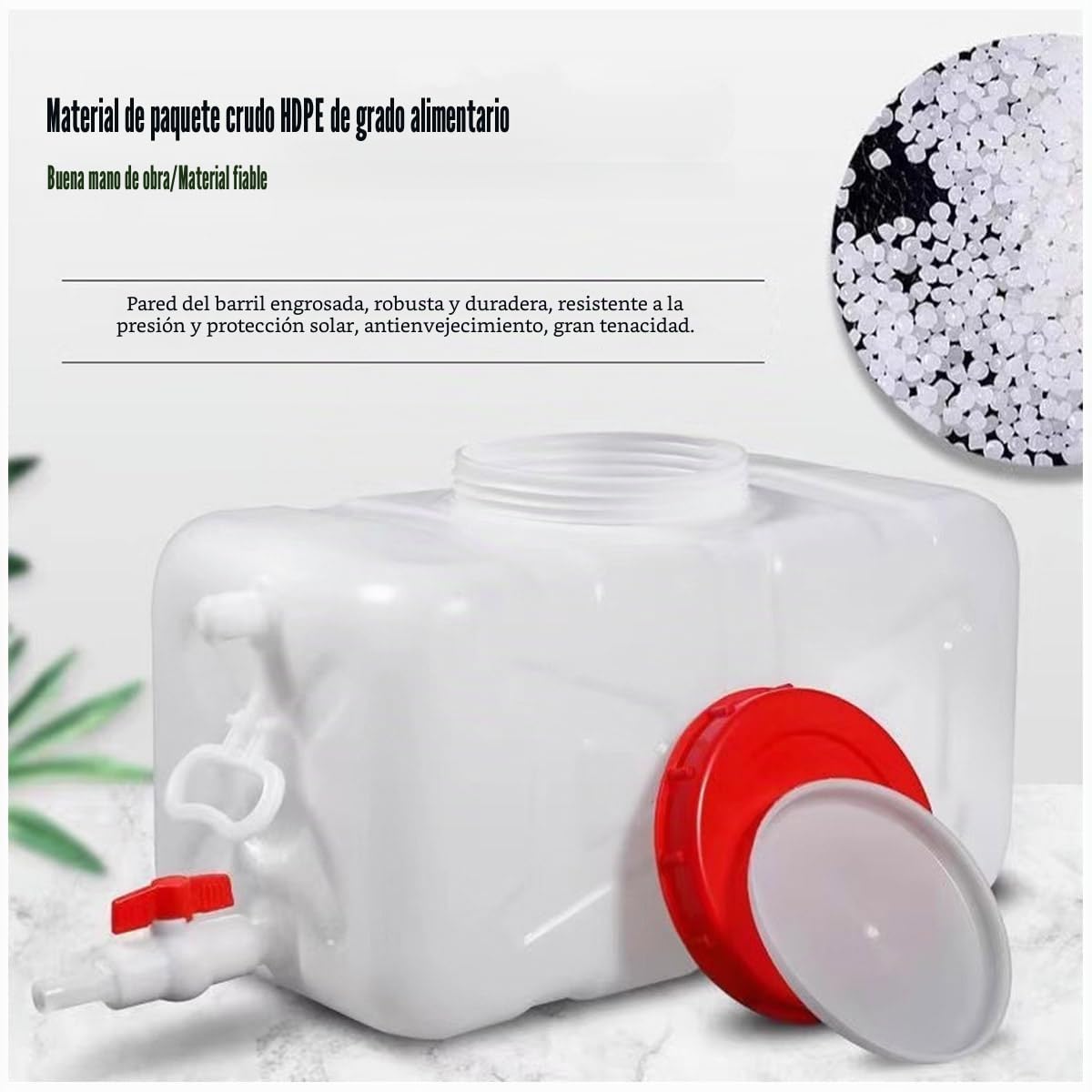 Depósitos De Agua Domésticos 25L/35L/50L/80L/110L/200L Tanque De Agua，Torre De Agua Espesada Rectangular De Grado Alimenticio con Grifo para Almacenamiento De Agua Doméstic(Size:25L)