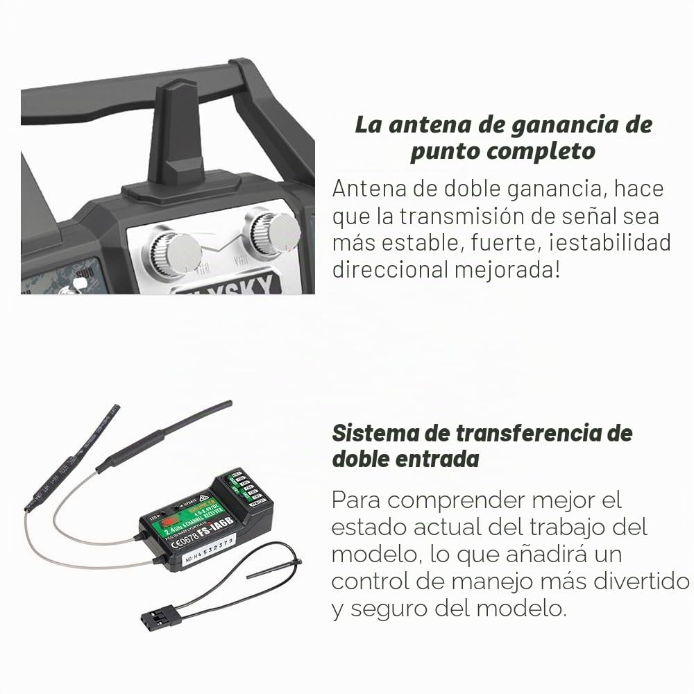 Flysky FS-i6X 2.4GHz 10CH AFHDS 2A RC Transmisor con receptor FS-iA6B para avión helicóptero RC Drone