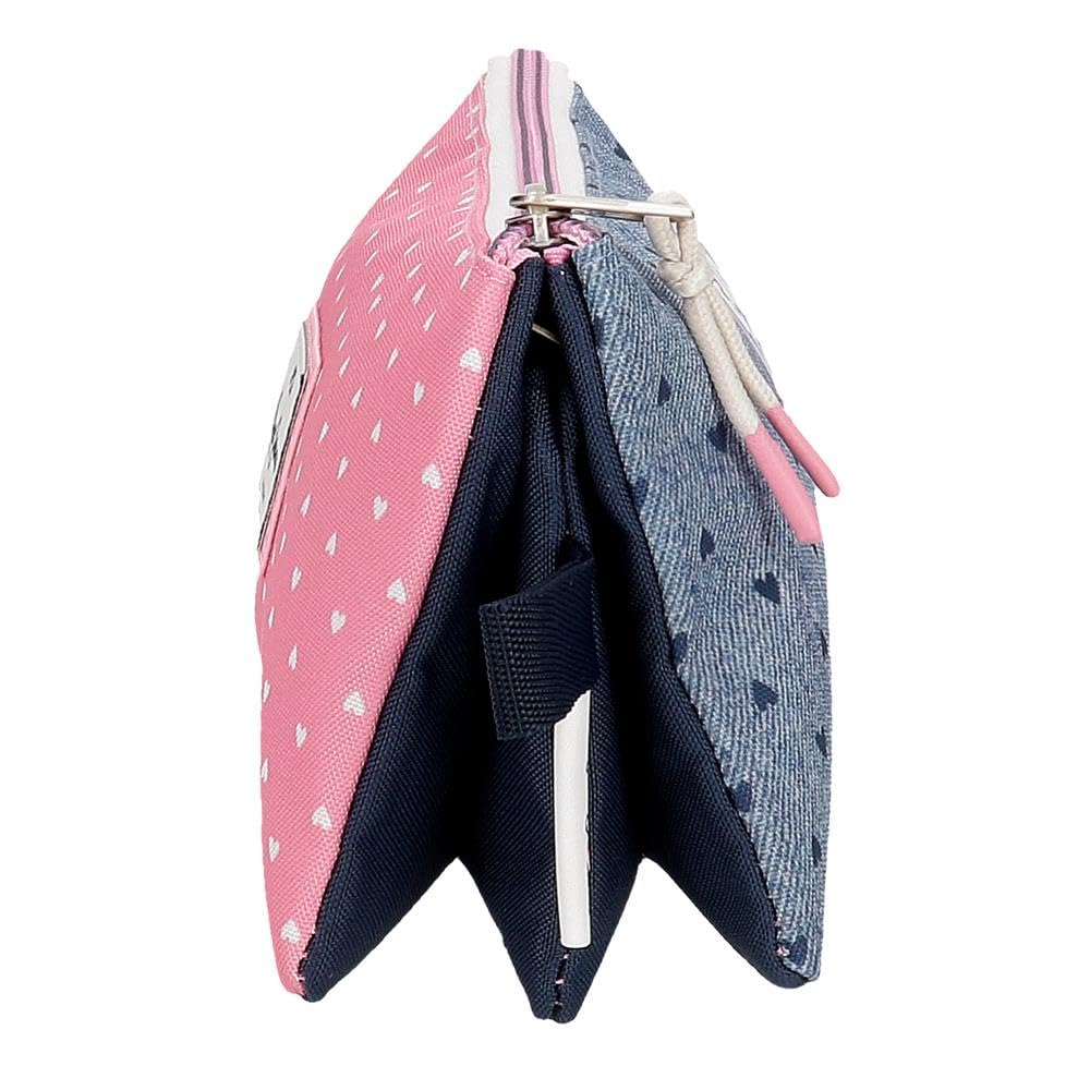 Pepe Jeans Noni Denim Pencil case Triple Multicolor 22x12x5cm Polyester by Joumma Bags by Joumma Bags, Multicoloured, Triple Case - Image 2