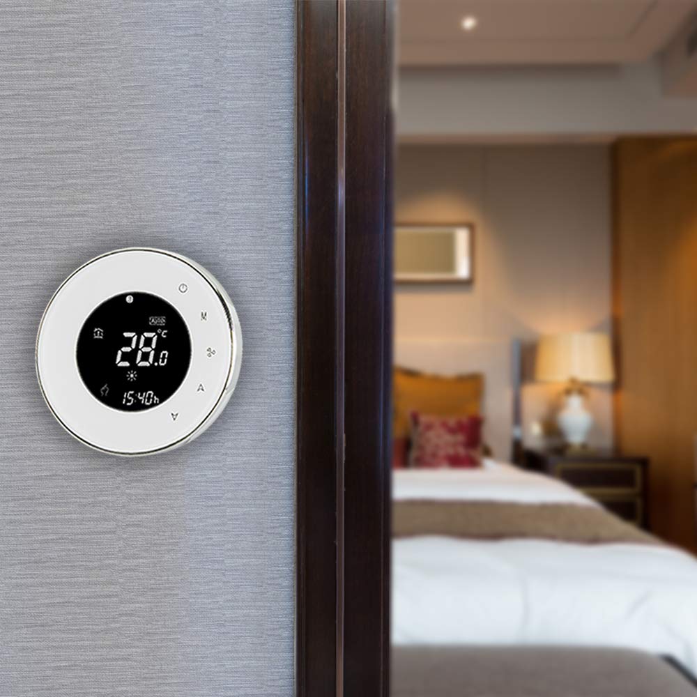 Serie 6000 Termostato Smart Wi-Fi Caldo/Freddo, Termostato Programmabile per Ventilconvettore a 2 Tubi Touch Screen Bianca
