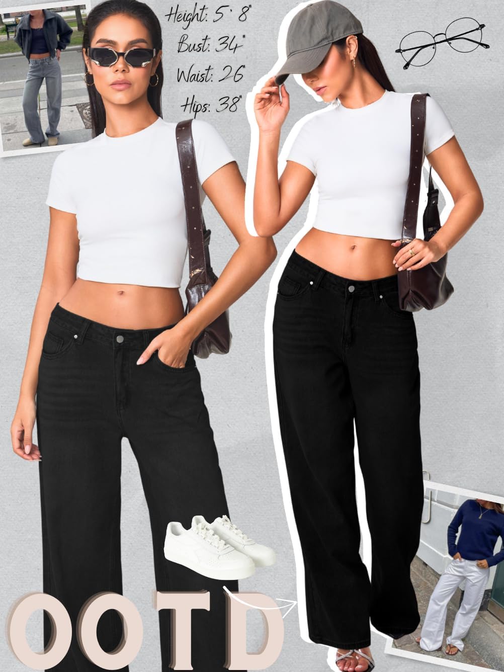 Women's Low Rise Baggy Jeans with Star Design, Soft Straight Wide Leg Pants, Lightweight and Comfortable - Image 5