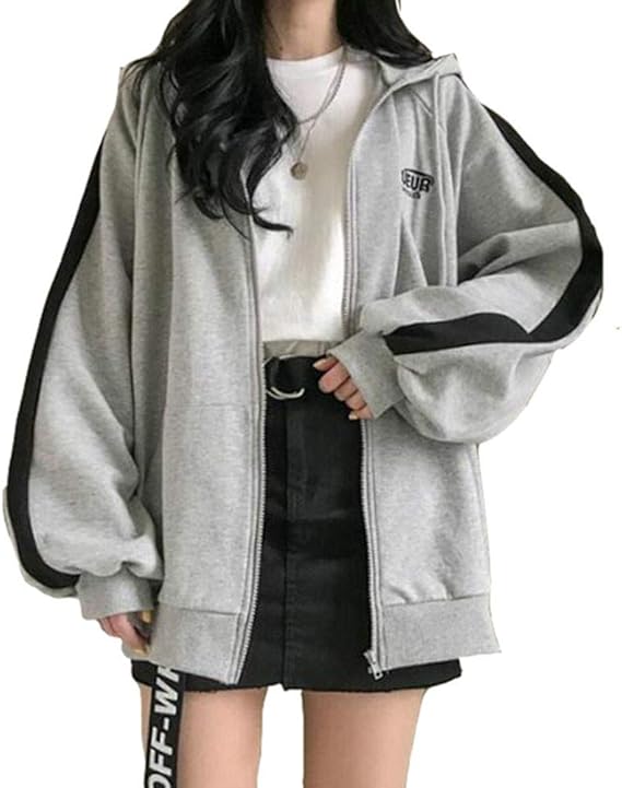 Amazon Co Jp ｌｙｔｄレディース パーカー フードー付き ゆったり ジップアップパーカー 長袖 レディース ジャケット 韓国風ファッション アウター ボリュームスリープ 秋服ストリート系 レディース アウター 原宿風 グレー3 3 服 ファッション小物