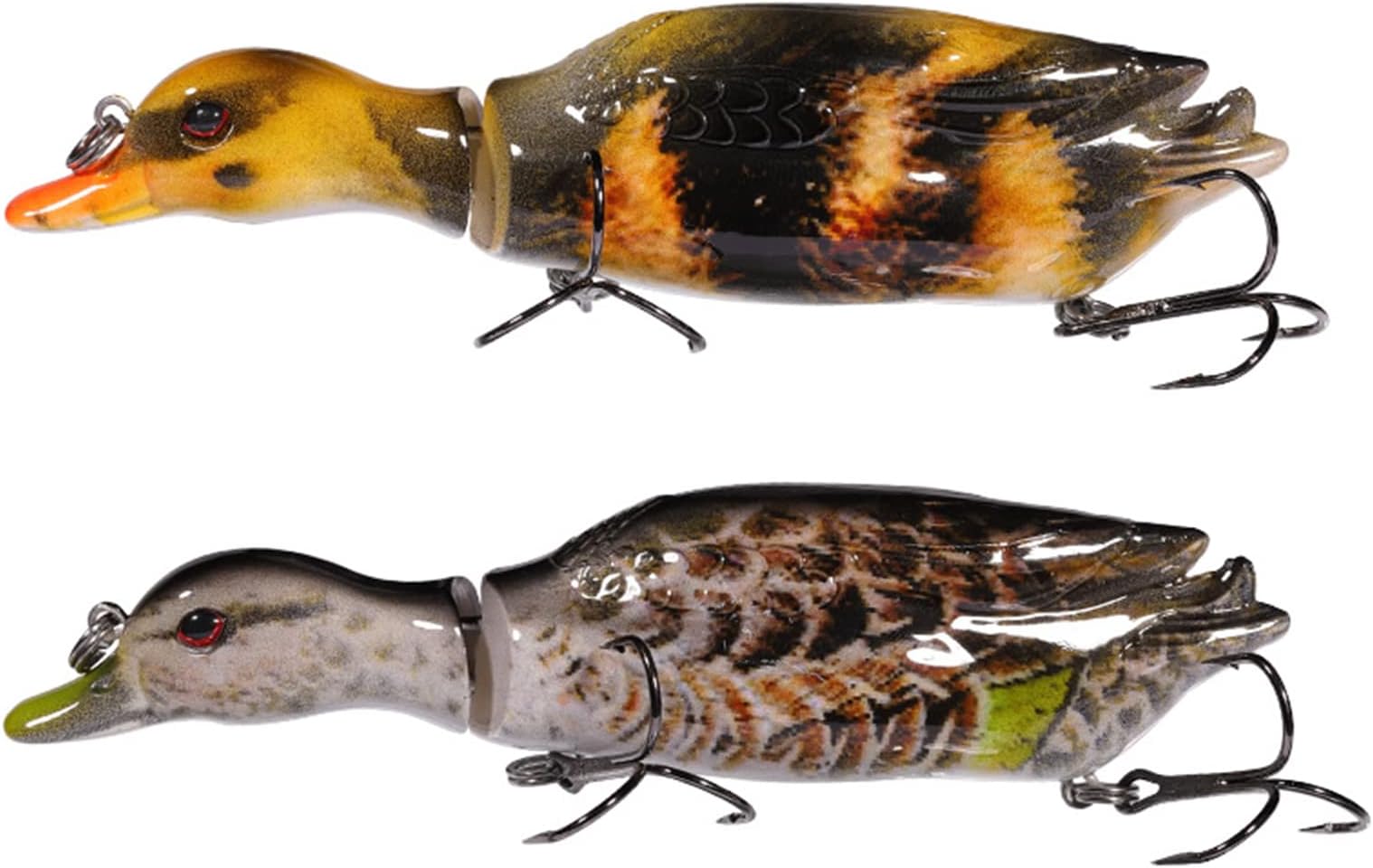 TRUSCEND Top Water Duck Fishing Lures for Bass, Multi Jointed Swimbaits, Lifelike Duck Swimmer for Trout Perch Pike Crappie Walleye Fishing