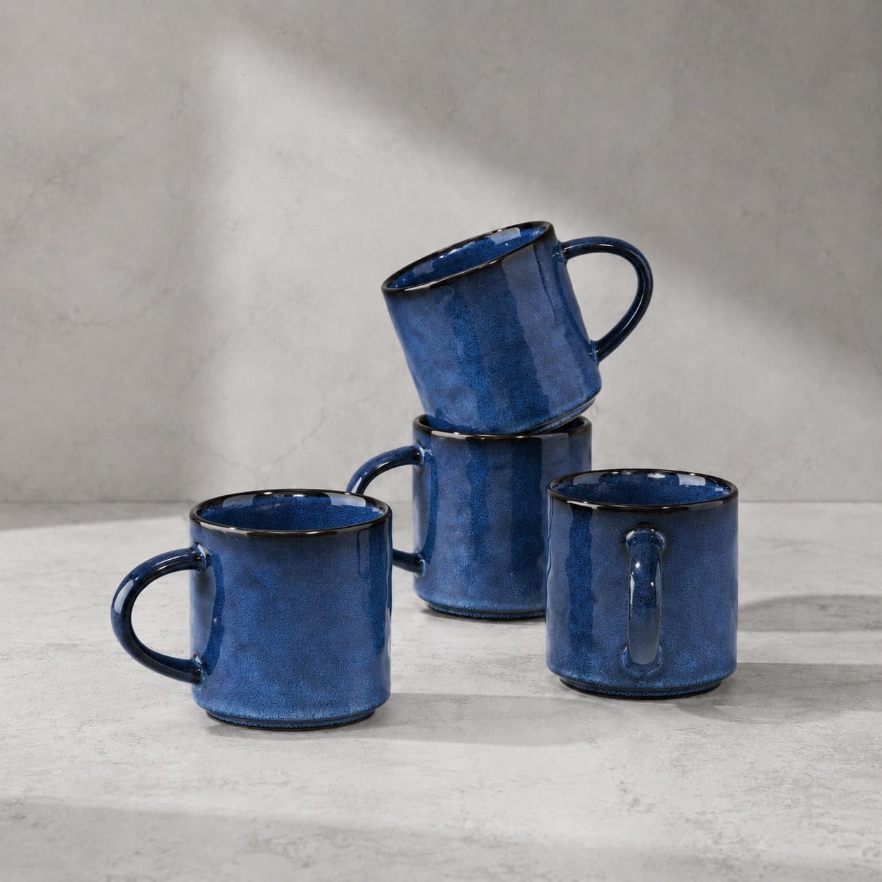 Photo 1 of HaWare Ripple 14oz Mug Set of 4, Starry Blue