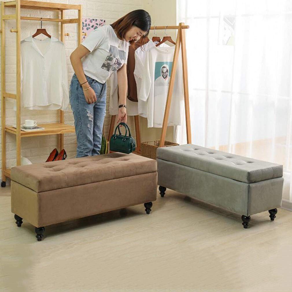 Repose-pieds en tissu rembourré gzz avec couvercle à charnière de 100cm