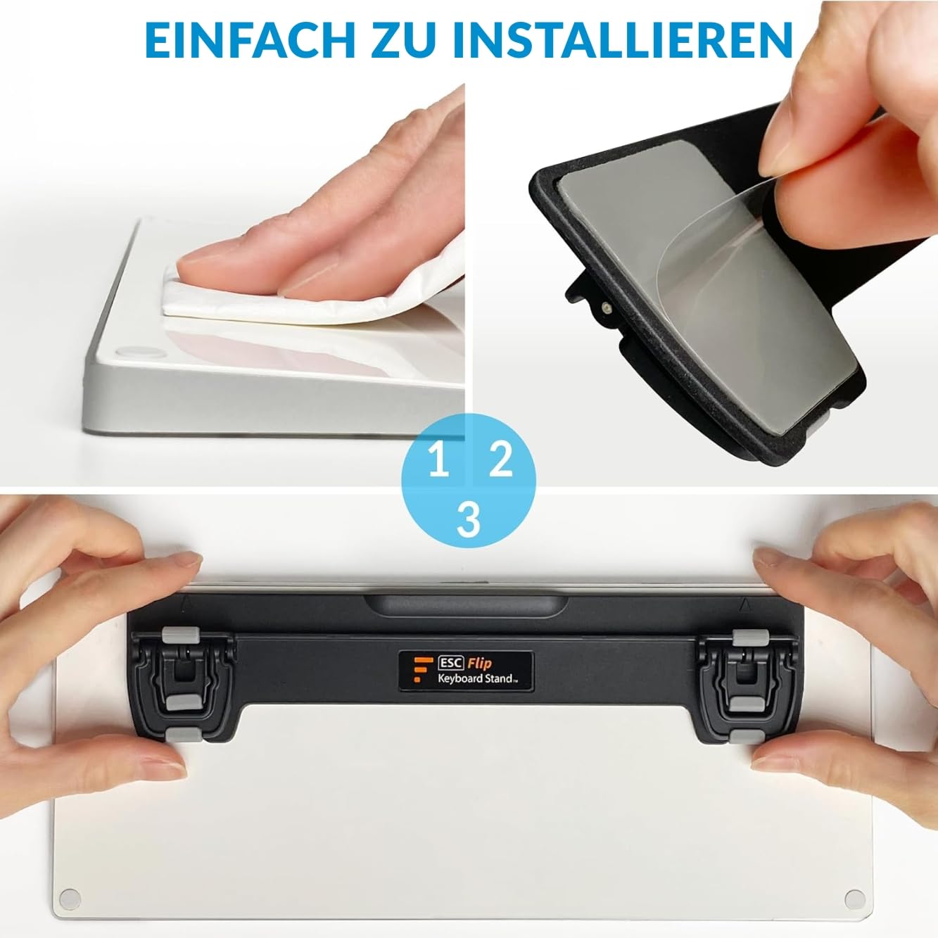 ESC FLIP Computertastaturständer, Tastatur Erhöhung Keyboard-Ständer, Ergonomische Tastaturerhöhung für Computerspiele w. 3 einstellbare Höhen (Tastatur Nicht im Lieferumfang enthalten)