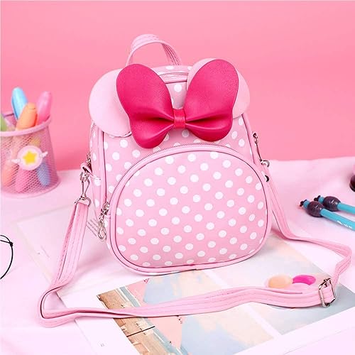 Miniatura 5 de Voikukka Linda mochila pequeña para niñas pequeñas bolsa cruzada de viaje para niños pequeños Rosado Bolso cruzado de cuero