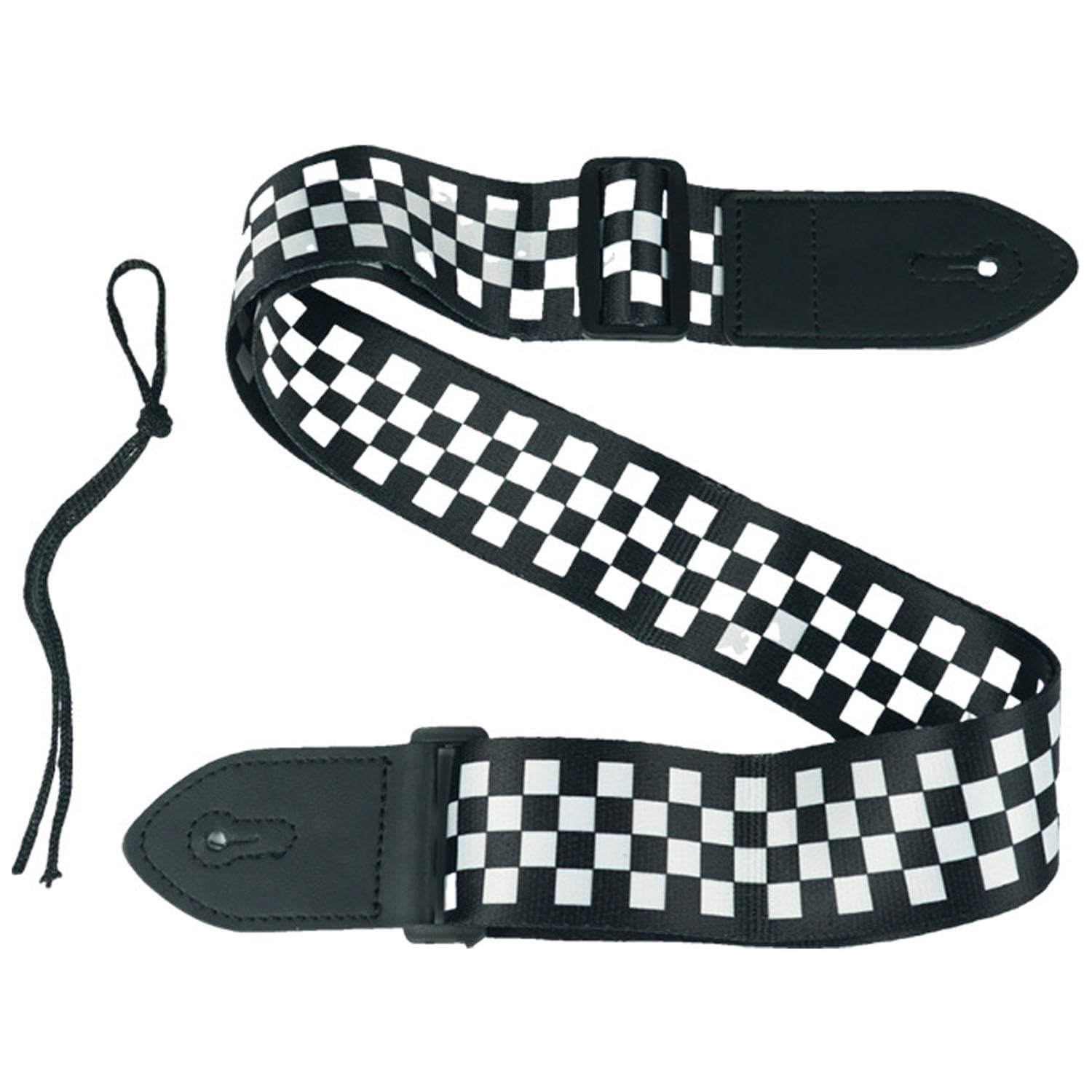 1 Adjustable Guitar Strap with Secure Locking System, Durable Nylon Checkerboard Design for Electric/Acoustic/Bass Guitars