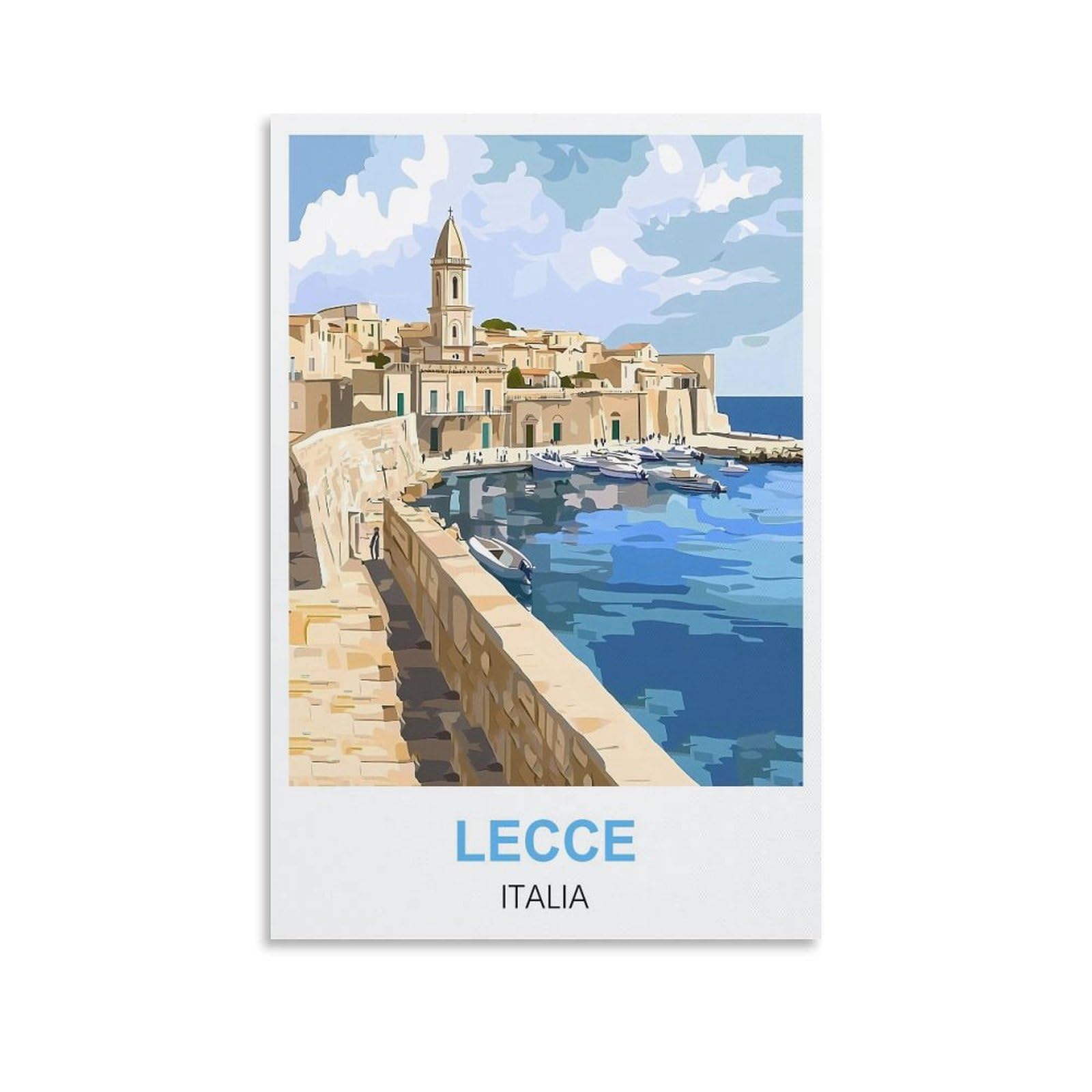 EZMLFA Diamond Painting Kits for Adults,Lecce Italia 5D Diamond Painting Kit for Adults Beginners, DIY Full Round Drill Gem Art Kits for Home 50x60cm