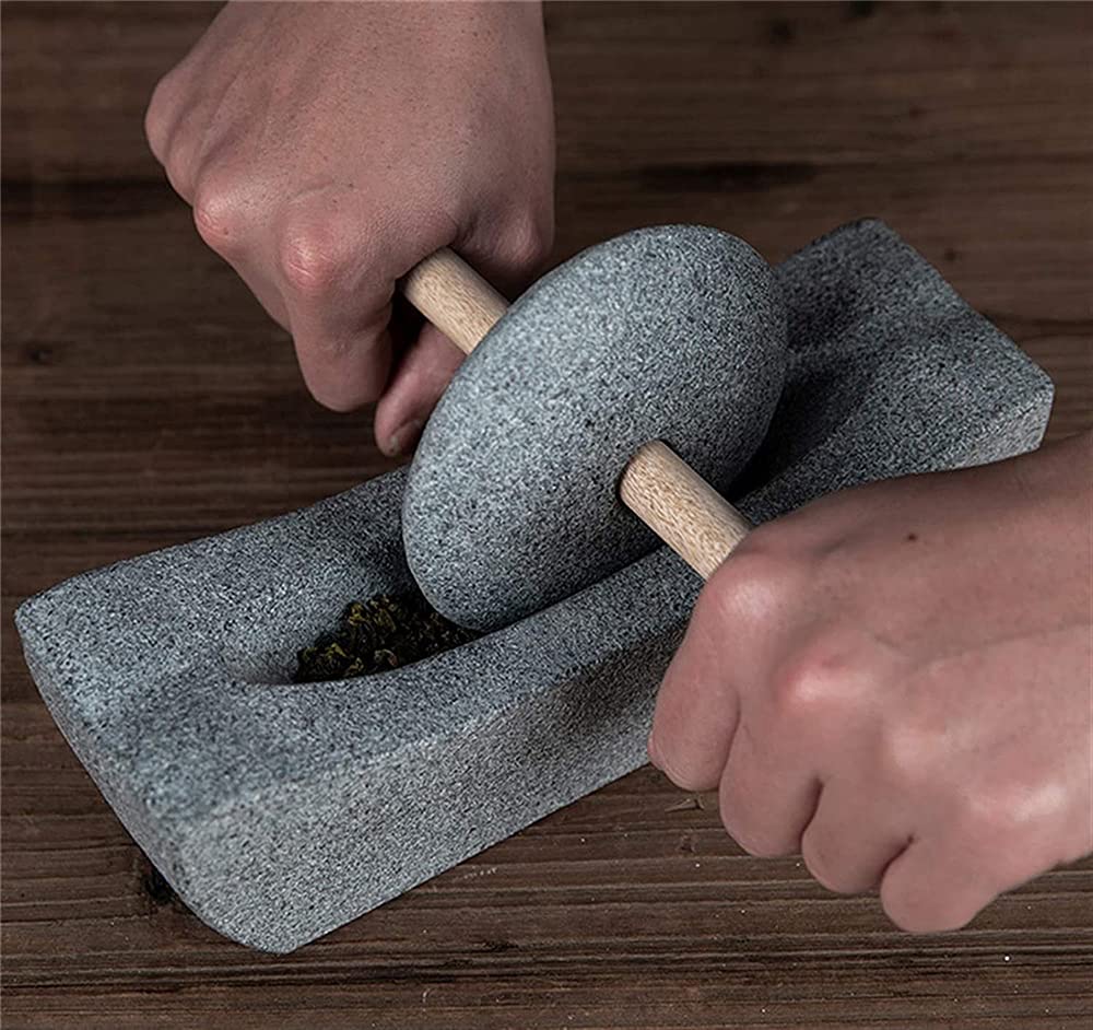 Amazon.co.jp: 石臼 セット 乳鉢 青石製 漢方薬用品 キッチン用品 薬研