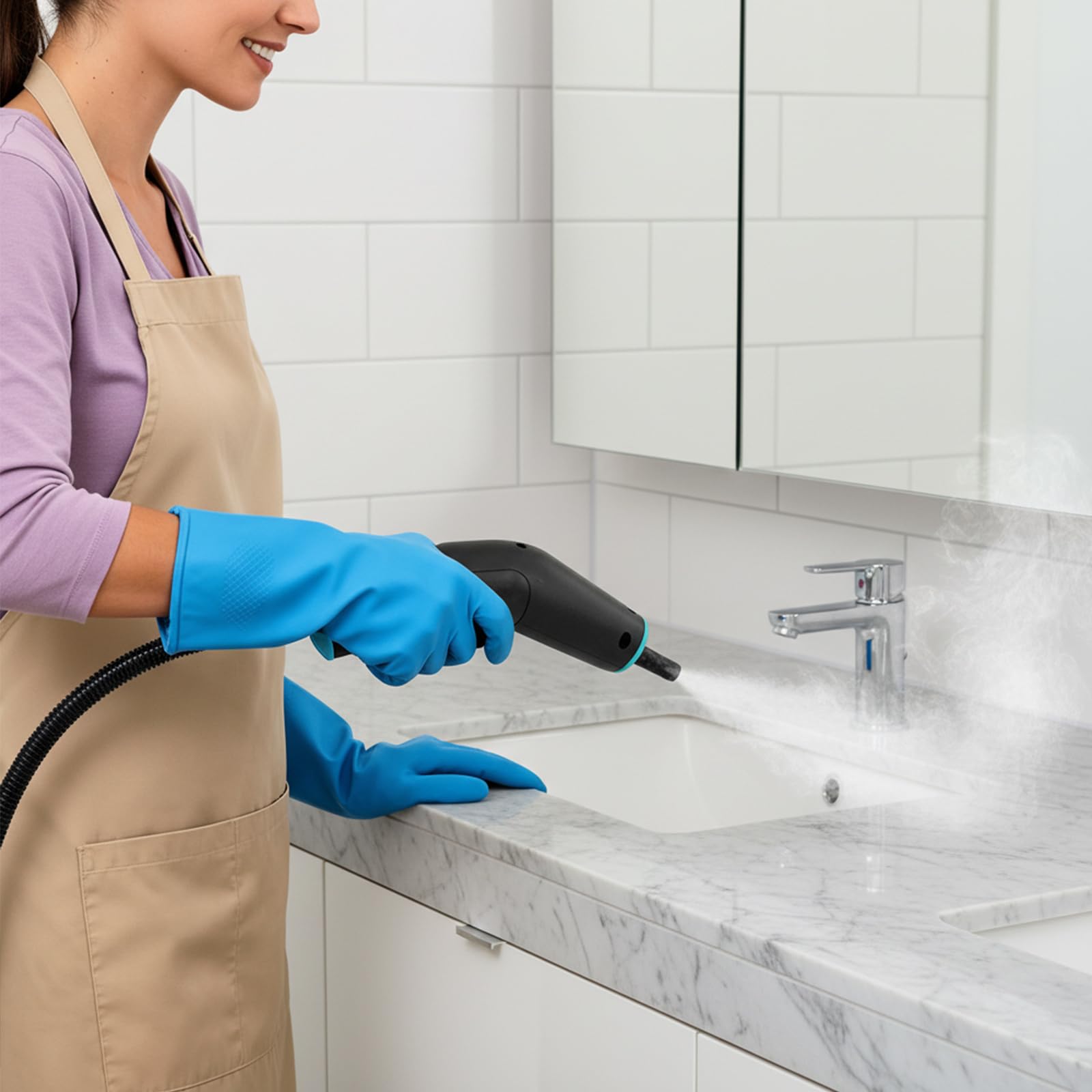 Pulitore a vapore ad alta temperatura, multifunzione, con accessori, spina