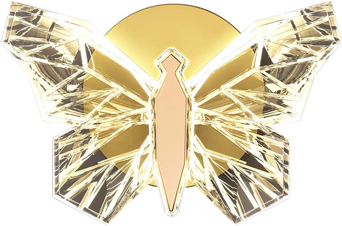 HPTHLY Gold Butterfly Wall Lamp Led Wall Sconces With Acrylic Butterfly Shade Wall Mounted Lighting Fixture,Luxury (Threecolor Light)