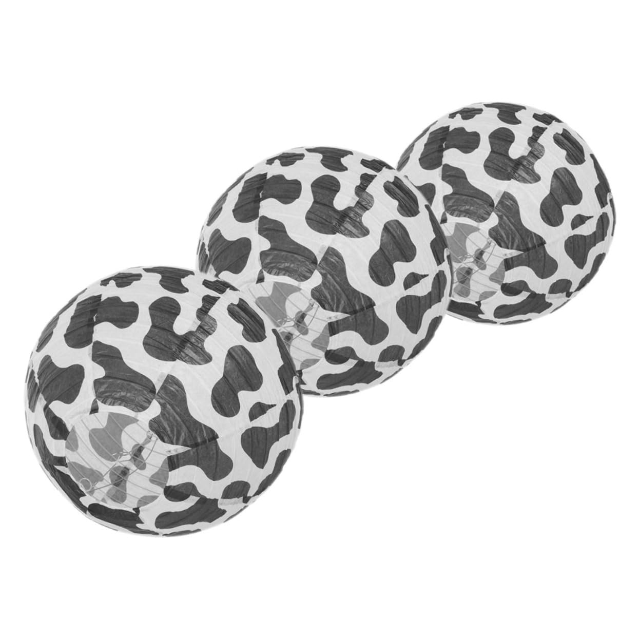 HANABASS 3pcs Western Party Lanterns Cow Print Paper Lanterns Cowboy Theme Decorations for Birthday Parties Weddings Unique Farm Animal Ambiance