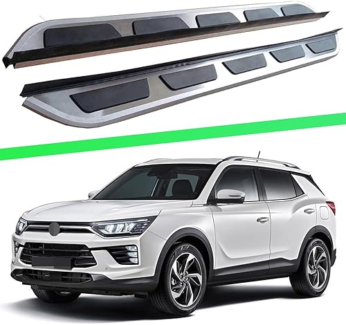 Estribo pedal lateral Nerf Bar aluminio para SsangYong Korando 2019-2024 2 piezas fijo