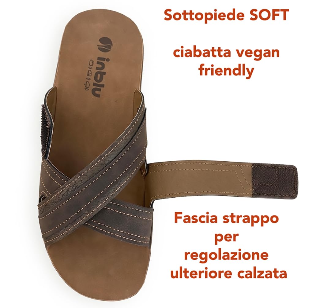 inblu Ciabatte aperte Uomo Trinità-stretch Tomaia Incrociata e regolazione plus con strappo - sottopiede soffice