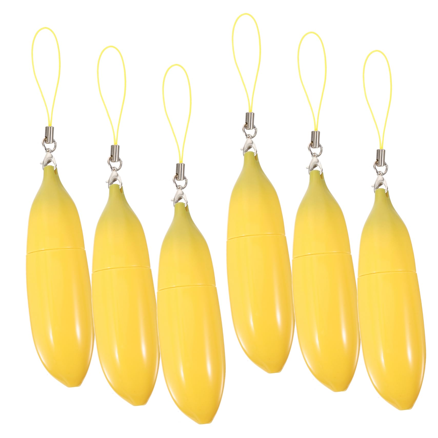 Tubo De Brillo Labial Vacío Forma De Banana Contenedores Para Labiales Rellenables Para Diy Y 6 Piezas X 4