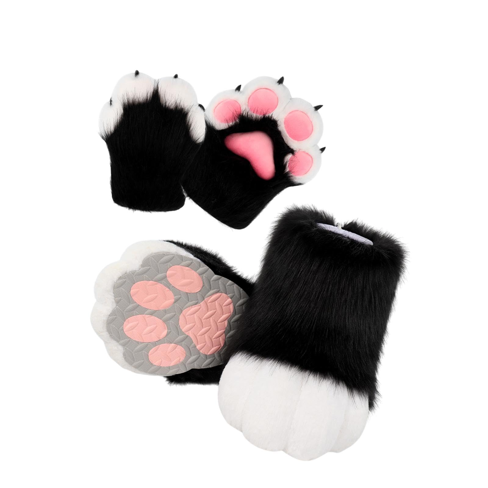 UGPLM Cosplay Animal Paws Fursuit for Women Gloves for Holiday Role Playing Masquerade: Black