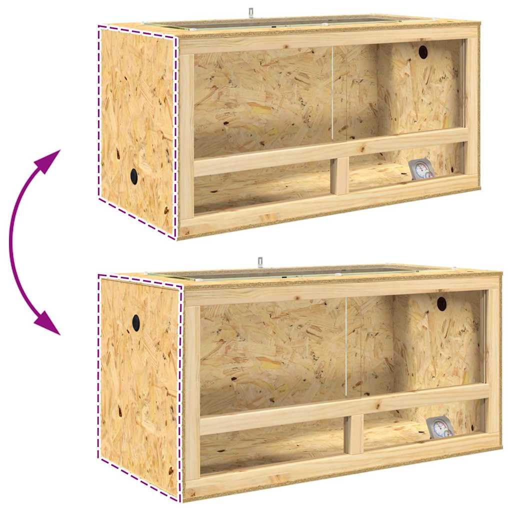 vidaXL Terrario Marrón 100 x 50 x 100 cm OSB, Terrario Rectangular rústico, Duradero y Amplio, Ideal para Reptiles, Anfibios, roedores, Listo para LED
